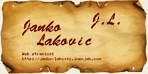 Janko Laković vizit kartica